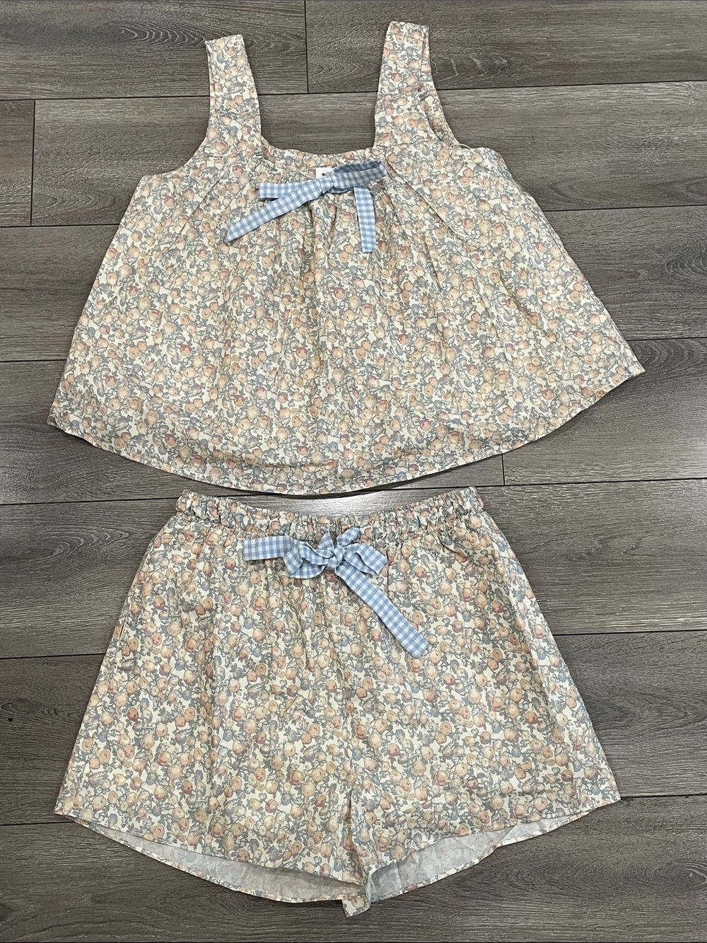 Aureum Combo Floral Set Floral Tank Top & Shorts Set Blue & Pink XS